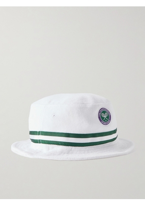 Polo Ralph Lauren - Wimbledon Webbing-Trimmed Logo-Appliquéd Cotton-Blend Terry Bucket Hat - Men - White - S/M