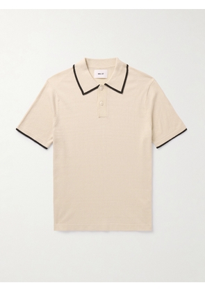 NN07 - Damon 6649 Silk and Cotton-Blend Polo Shirt - Men - Neutrals - S