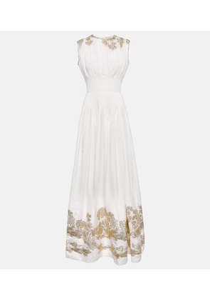 Costarellos Eliza jacquard embroidered maxi dress