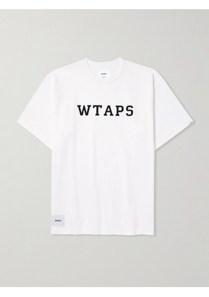 WTAPS - Logo-Print Appliquéd Cotton-Jersey T-Shirt - Men - White - S