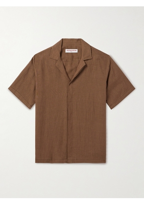 Orlebar Brown - Maitan Camp-Collar Linen Shirt - Men - Brown - S