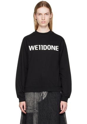 We11done Black Printed Sweatshirt