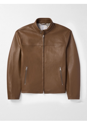 Etro - Leather Biker Jacket - Men - Brown - M