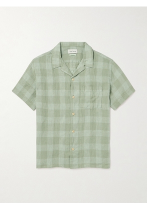 Oliver Spencer - Havan Camp-Collar Checked Linen Shirt - Men - Green - S