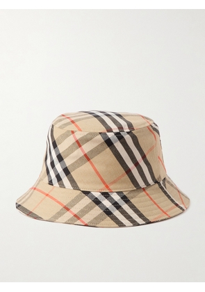 Burberry - Logo-Appliquéd Checked Twill Bucket Hat - Men - Brown - M