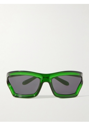 LOEWE - Paula's Ibiza Sporty Mask Oversized D-Frame Acetate Wrap-Around Sunglasses - Men - Green