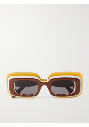 LOEWE - Paula's Ibiza Rectangular-Frame Acetate Sunglasses - Men - Brown