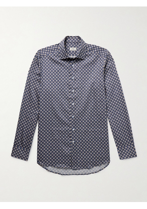 Etro - Slim-Fit Printed Cotton-Twill Shirt - Men - Blue - EU 38