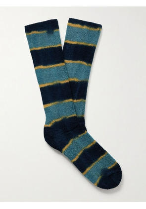 Anonymous Ism - Old Surf Stripes Cotton-Blend Terry Socks - Men - Blue - L