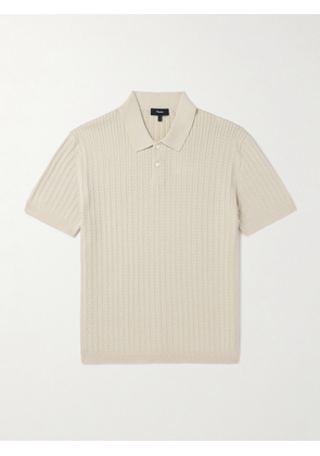 Theory - Cable-Knit Cotton-Blend Polo Shirt - Men - Neutrals - XS