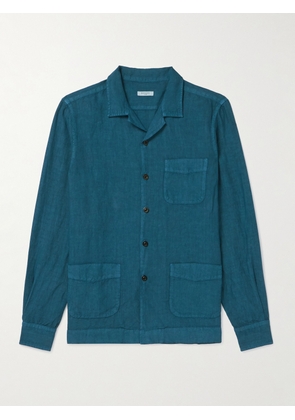 Boglioli - Camp-Collar Linen Overshirt - Men - Blue - S