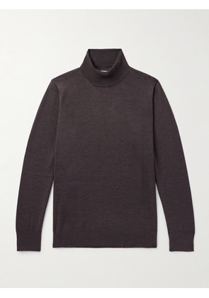 Caruso - Wool, Silk and Cashmere-Blend Rollneck Sweater - Men - Brown - IT 46
