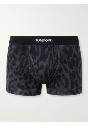TOM FORD - Cheetah-Print Stretch-Cotton Boxer Briefs - Men - Black - S