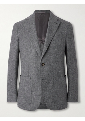 Caruso - Slim-Fit Herringbone Wool and Cashmere-Blend Blazer - Men - Gray - IT 46
