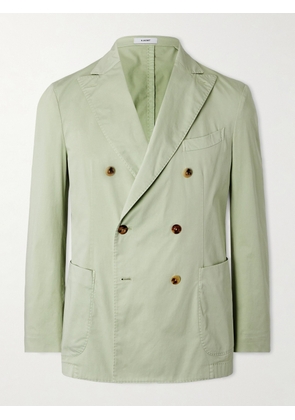 Boglioli - Slim-Fit Double-Breasted Cotton-Blend Suit Jacket - Men - Green - IT 46