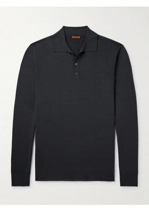 Barena - Pevaron Slim-Fit Garment-Dyed Merino Wool Polo Shirt - Men - Black - S