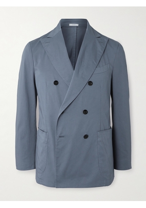Boglioli - Slim-Fit Double-Breasted Cotton-Blend Suit Jacket - Men - Blue - IT 46