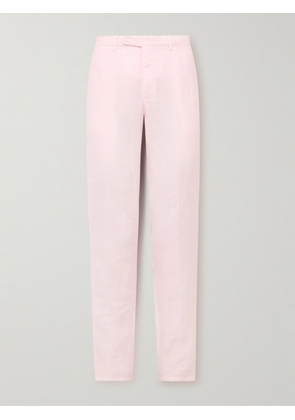 Boglioli - Slim-Fit Straight-Leg Garment-Dyed Linen Suit Trousers - Men - Pink - IT 48