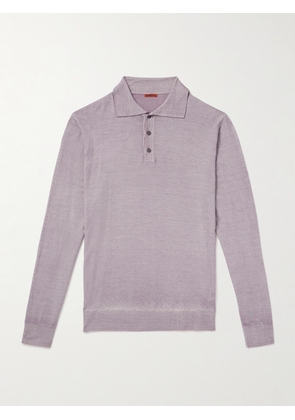 Barena - Garment-Dyed Merino Wool Polo Shirt - Men - Purple - S