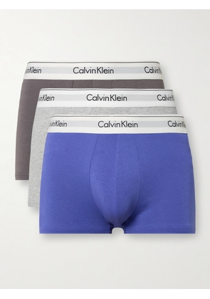 Calvin Klein Underwear - Modern Three-Pack Stretch-Cotton Trunks - Men - Gray - S