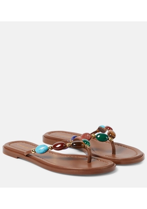 Gianvito Rossi Shanti embellished leather thong sandals