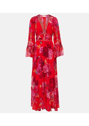 Camilla Embellished floral silk maxi dress