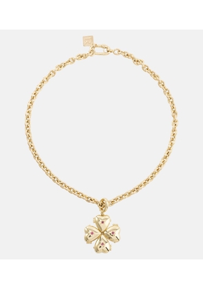 Lauren Rubinski Bruno 14kt gold pendant necklace with tourmalines