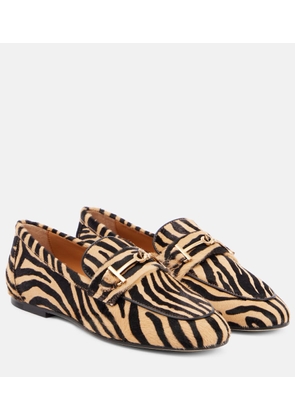 Tod's T Ring printed calf hair loafers