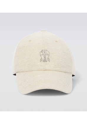 Brunello Cucinelli Logo wool and cashmere baseball cap