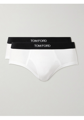 TOM FORD - Two-Pack Strech-Cotton and Modal-Blend Briefs - Men - White - S