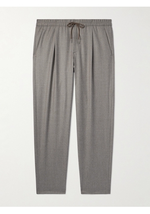 Caruso - Straight-Leg Pleated Cotton-Blend Flannel Drawstring Trousers - Men - Neutrals - IT 46