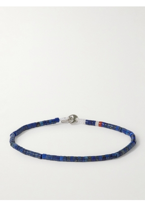 Miansai - Zane Rhodium-Plated Multi-Stone Beaded Bracelet - Men - Blue - M