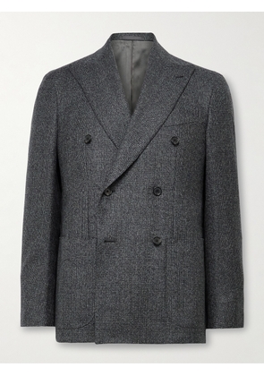 Caruso - Slim-Fit Double-Breasted Prince of Wales Checked Wool Suit Jacket - Men - Gray - IT 46