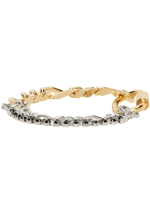 IN GOLD WE TRUST PARIS Gold & Silver Crystal Figaro Bracelet