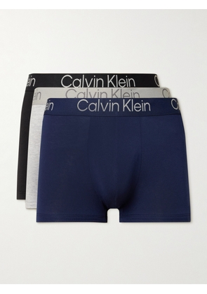 Calvin Klein Underwear - Ultra Soft Modern Three-Pack Stretch-Modal Trunks - Men - Blue - S