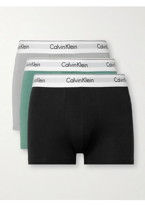 Calvin Klein Underwear - Modern Three-Pack Stretch-Cotton Trunks - Men - Black - S
