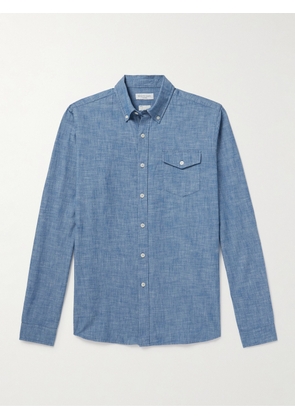 Richard James - Button-Down Collar Slub Cotton Shirt - Men - Blue - S