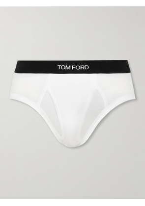 TOM FORD - Stretch-Cotton and Modal-Blend Briefs - Men - White - S