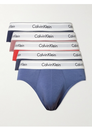 Calvin Klein Underwear - Five-Pack Stretch-Cotton Briefs - Men - Blue - S
