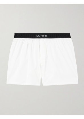 TOM FORD - Stretch-Cotton Boxer Shorts - Men - White - S