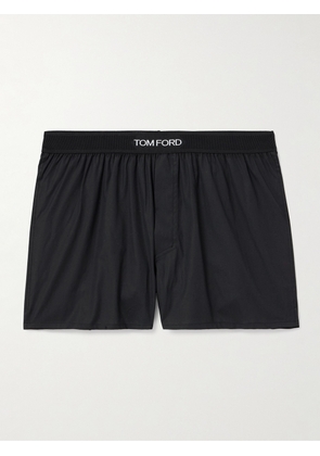 TOM FORD - Stretch-Cotton Poplin Boxer Shorts - Men - Black - S