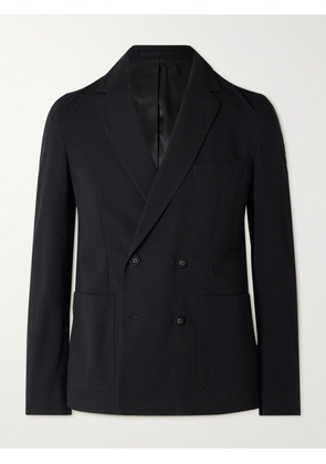 Officine Générale - Leon Double-Breasted Cotton-Seersucker Suit Jacket - Men - Black - IT 44