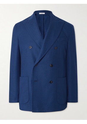 Boglioli - Slim-Fit Double-Breasted Wool-Blend Tweed Blazer - Men - Blue - IT 46