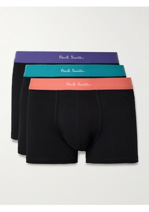 Paul Smith - Three-Pack Stretch Organic Cotton Trunks - Men - Black - S