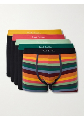 Paul Smith - Five-Pack Stretch Organic Cotton Boxer Shorts - Men - Black - S