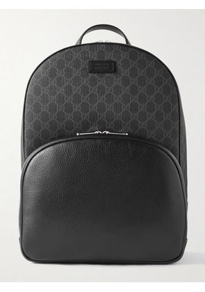 Gucci - Logo-Appliquèd Monogrammed Supreme Coated-Canvas and Leather Backpack - Men - Black