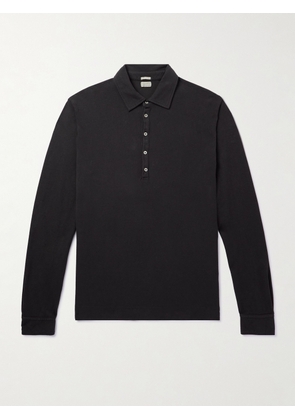 Massimo Alba - Ischia Cotton and Cashmere-Blend Jersey Polo Shirt - Men - Black - S