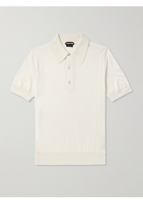 TOM FORD - Slim-Fit Cashmere and Silk-Blend Polo Shirt - Men - Neutrals - IT 44
