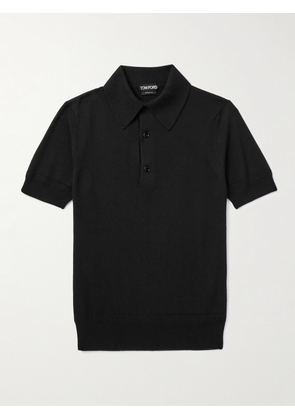 TOM FORD - Slim-Fit Cashmere and Silk-Blend Polo Shirt - Men - Black - IT 44