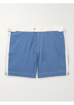 TOM FORD - Slim-Fit Mid-Length Striped Swim Shorts - Men - Blue - IT 44